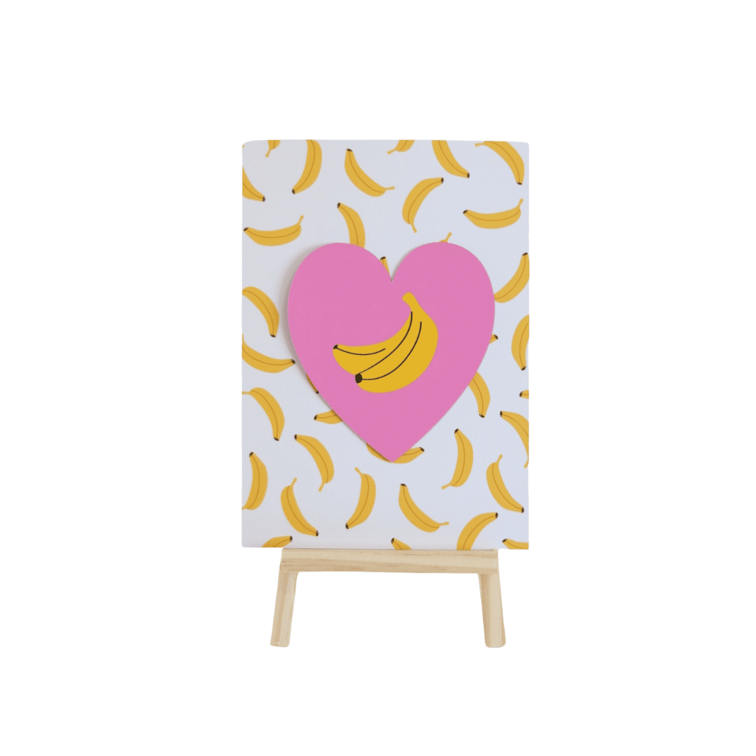 Banana Tabletop Comic – 20x15 cm with Wooden Easel - Waydiy