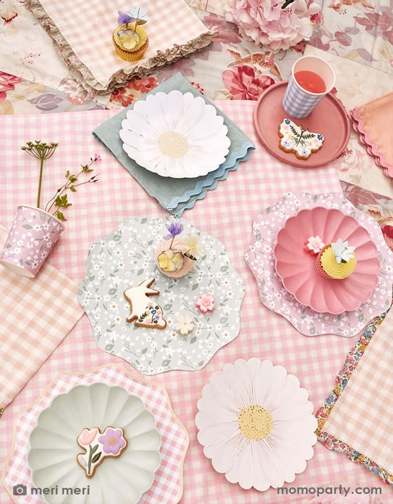 Ditsy Floral Paper Cups – 9 oz Party Set of 12 (4 Colors) - Waydiy