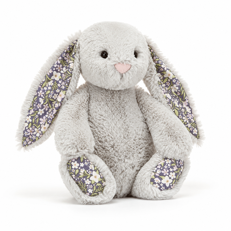 Gray Floral Bonnie Rabbit Plush Toy – 31cm