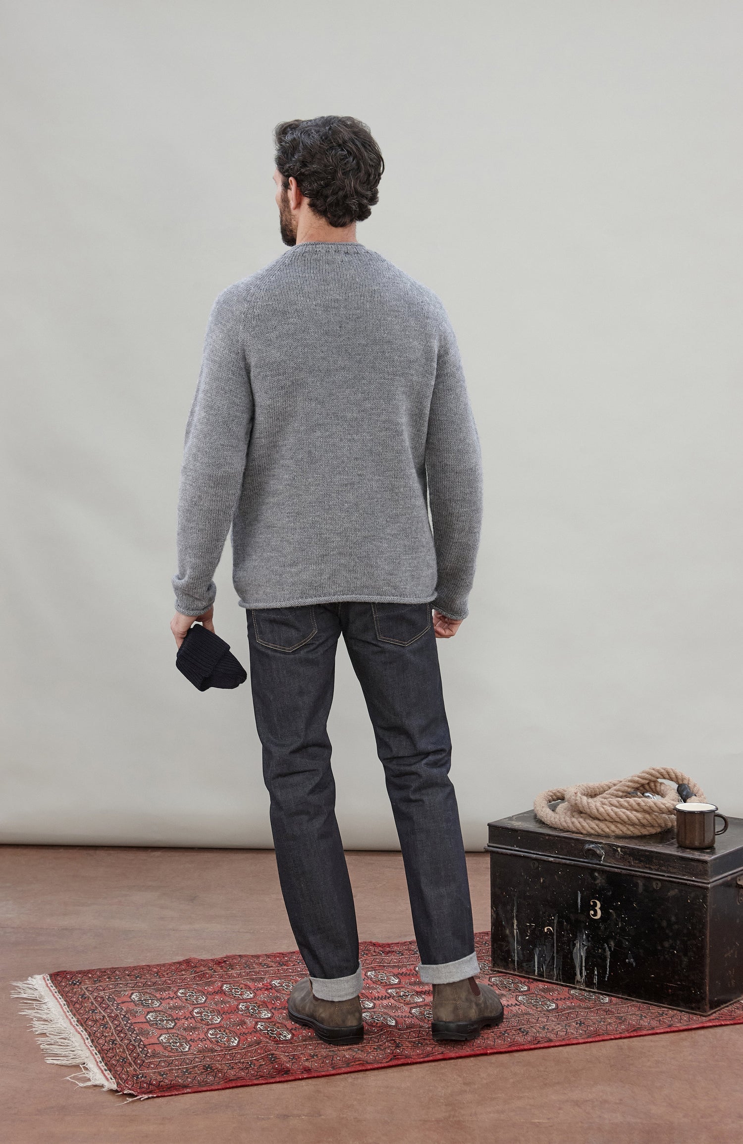 Mens British Wool Fishermans Crew Neck Jumper