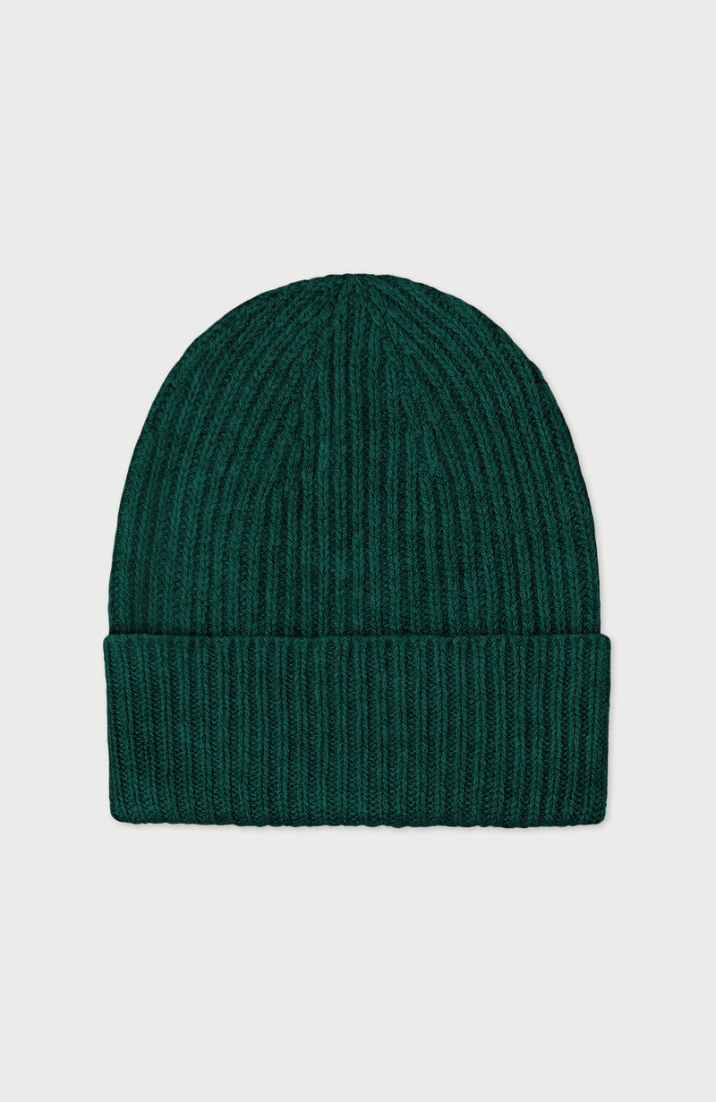 100% Cashmere Ribbed Beanie Hat