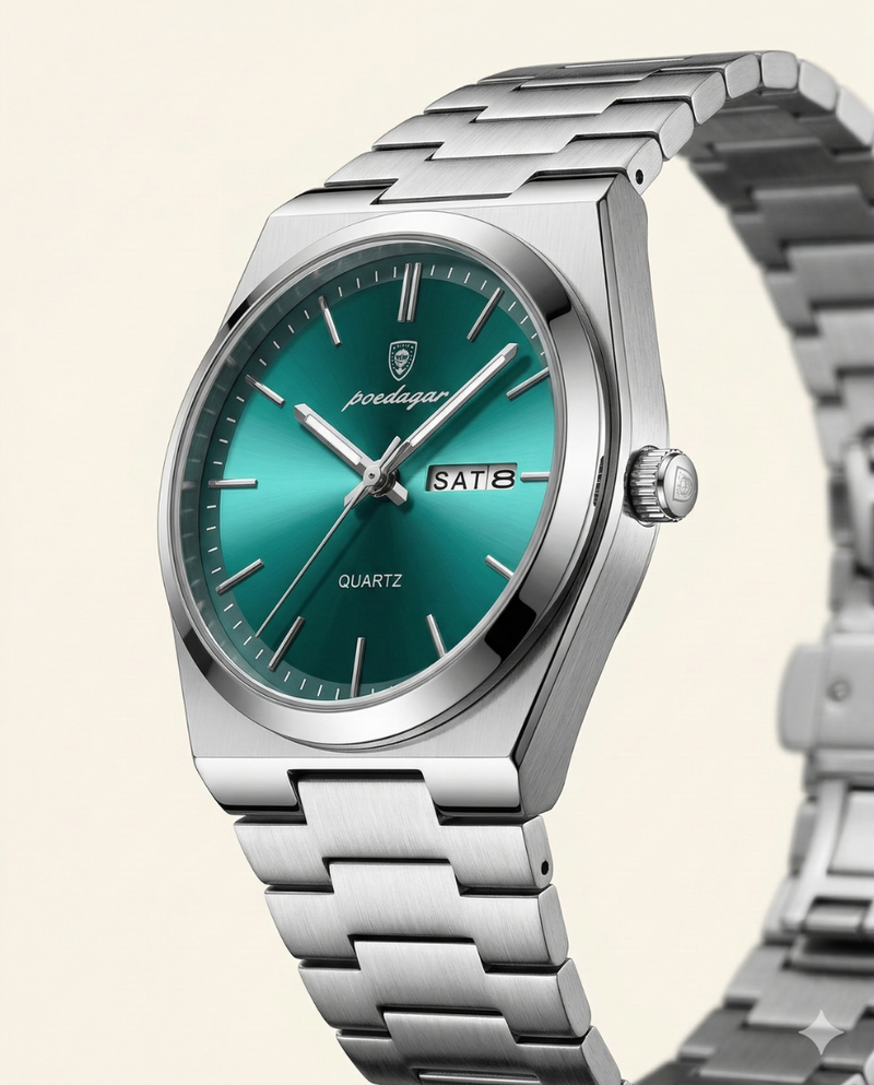 Steel Watch Emerald Dial