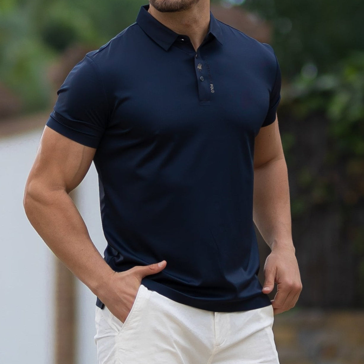 Cavaliere Men's Short Sleeve Polo Shirt – Breathable Slim Fit