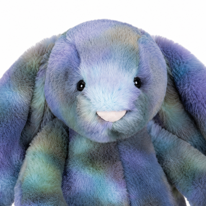 Blue-Green Tie-Dye Rabbit Plush Toy – 31cm