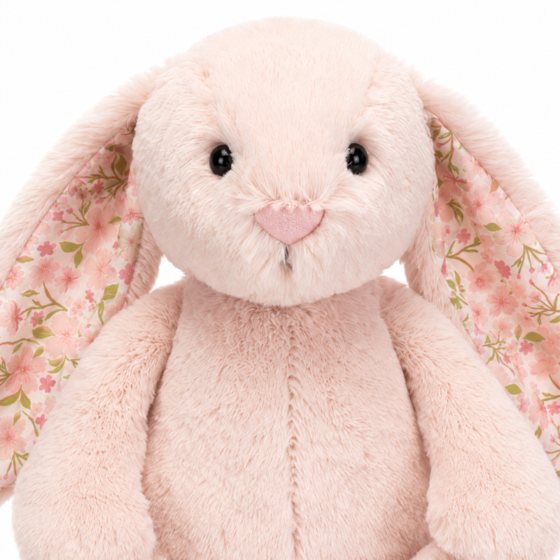 Pink Floral Bonnie Bunny Plush Toy – Pink 31cm