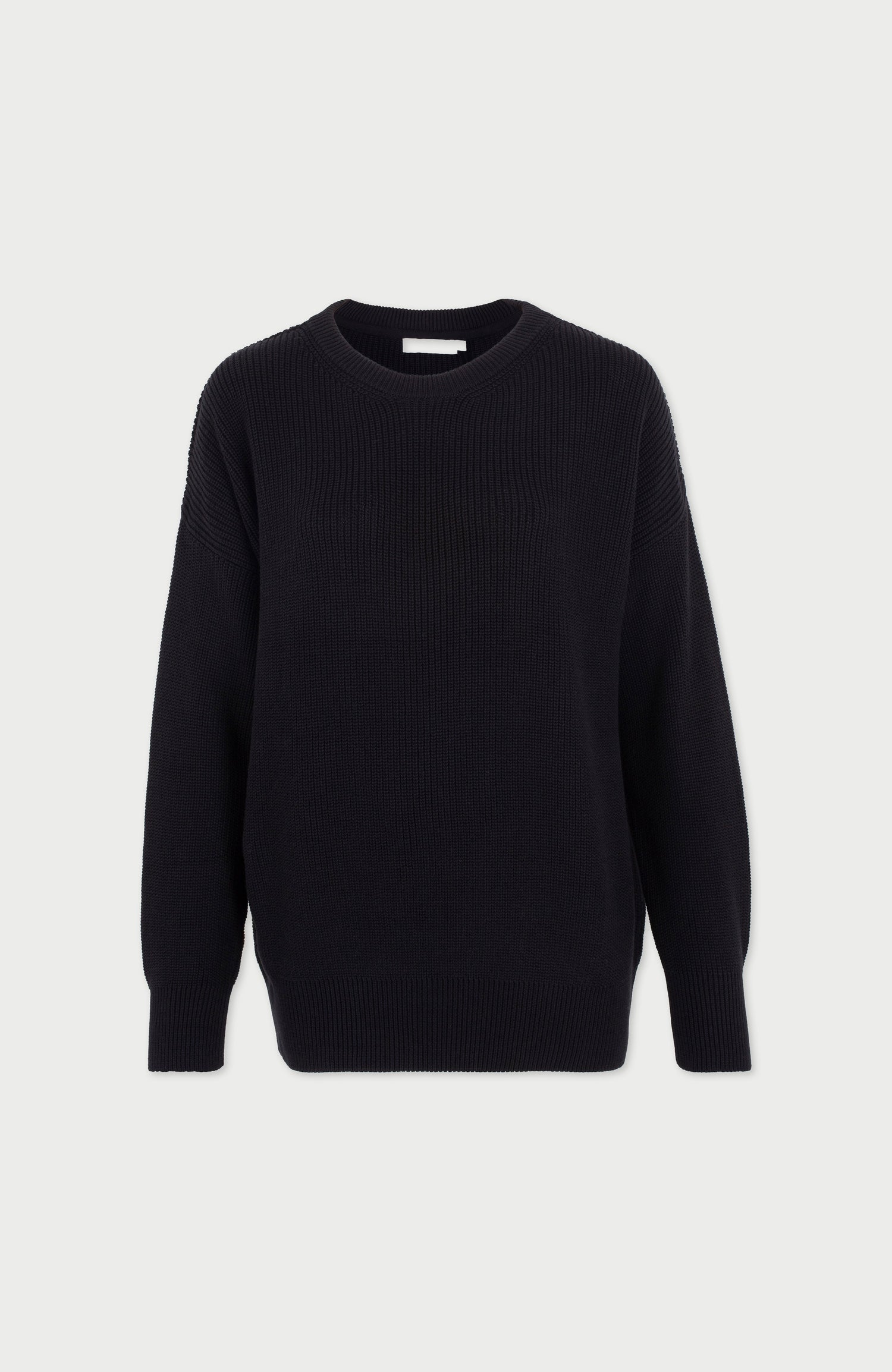 Womens Cotton Ribbed Crew Neck Jumper