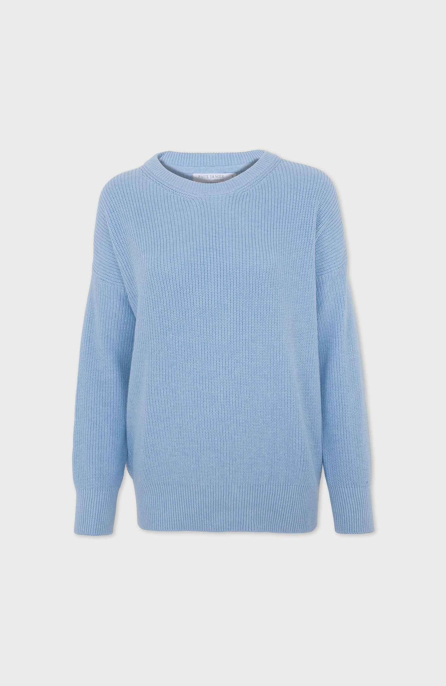 Womens Cotton Ribbed Crew Neck Jumper