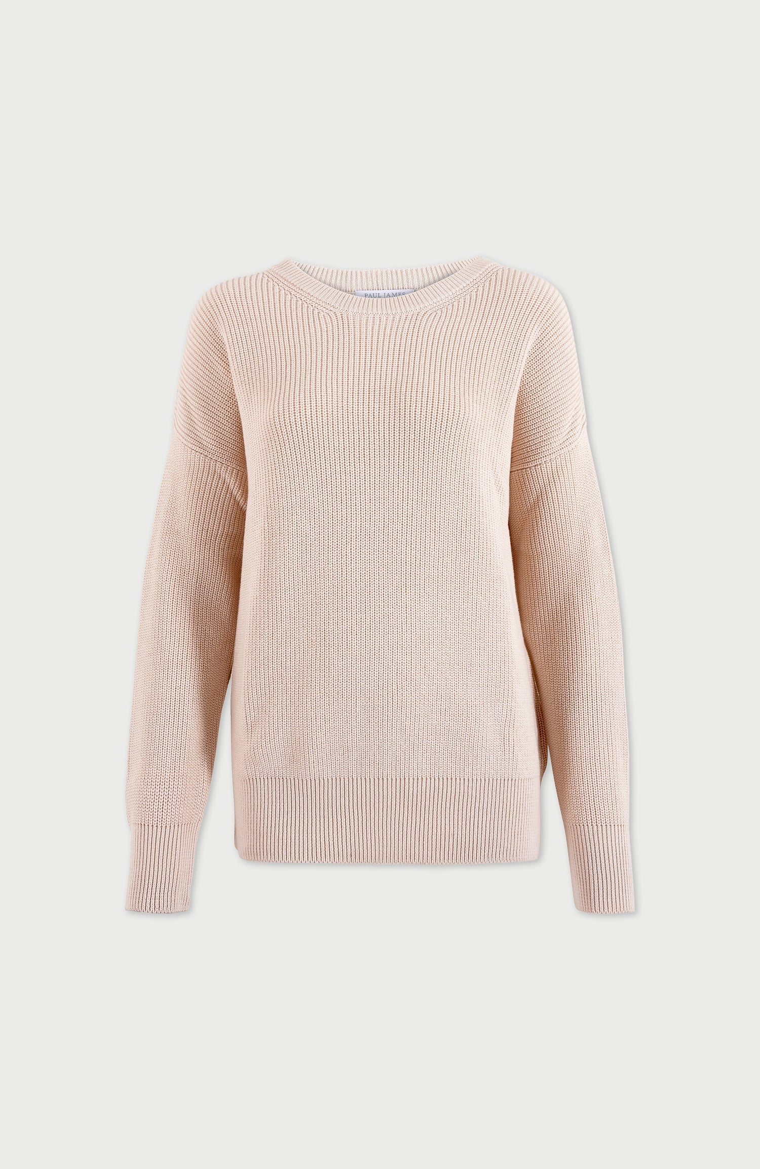 Womens Cotton Ribbed Crew Neck Jumper
