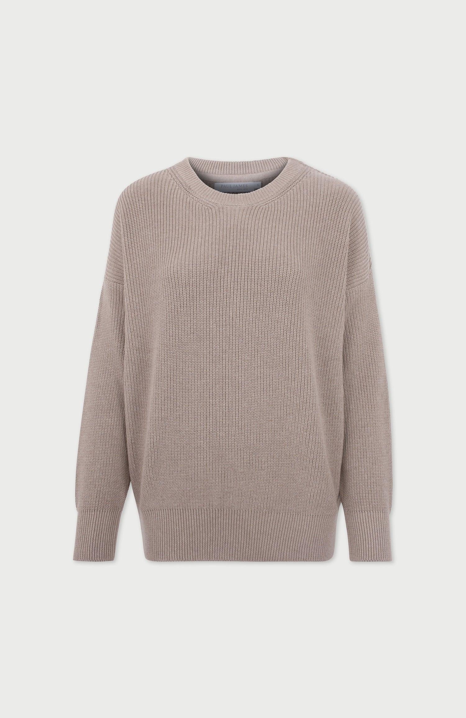 Womens Cotton Ribbed Crew Neck Jumper