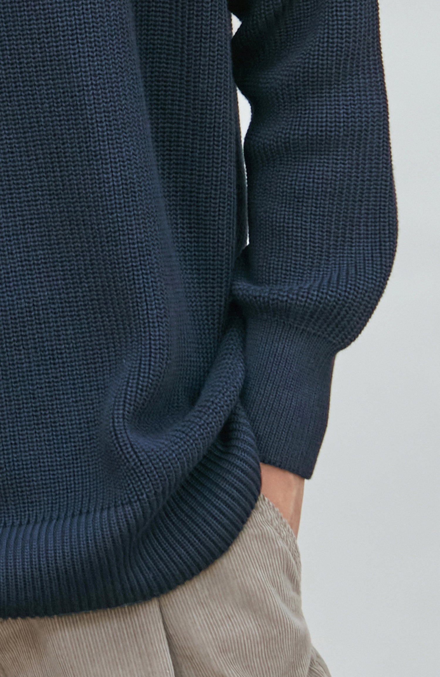 Womens Cotton Ribbed Crew Neck Jumper