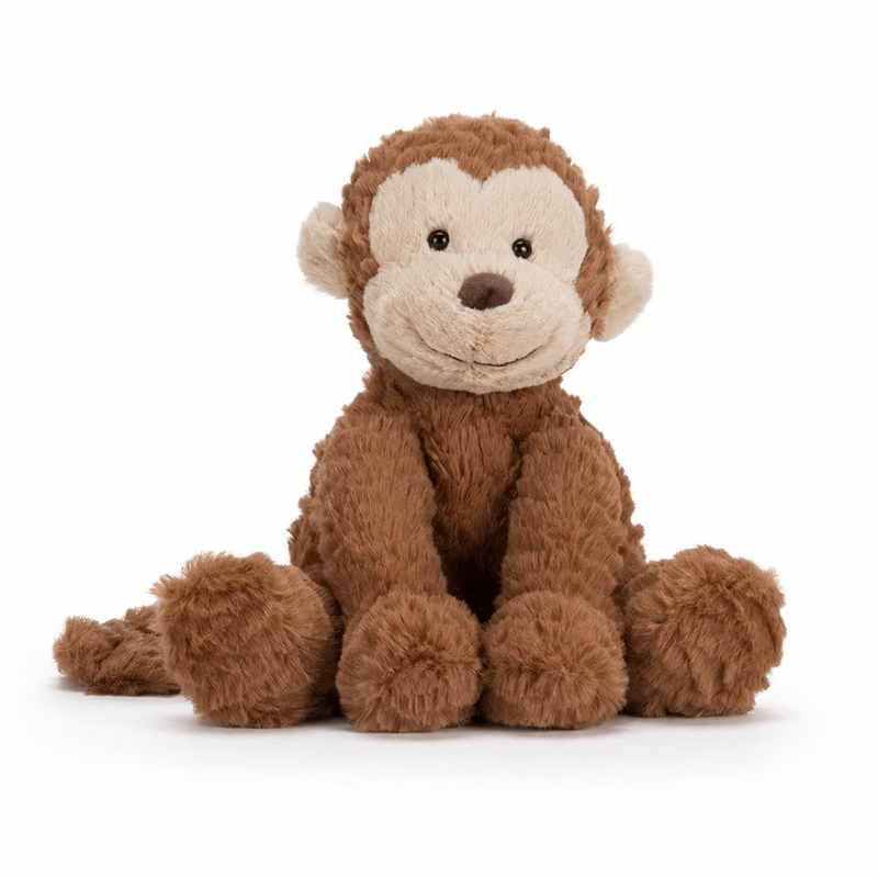 Wavy-Haired Monkey Plush Toy – 23 cm