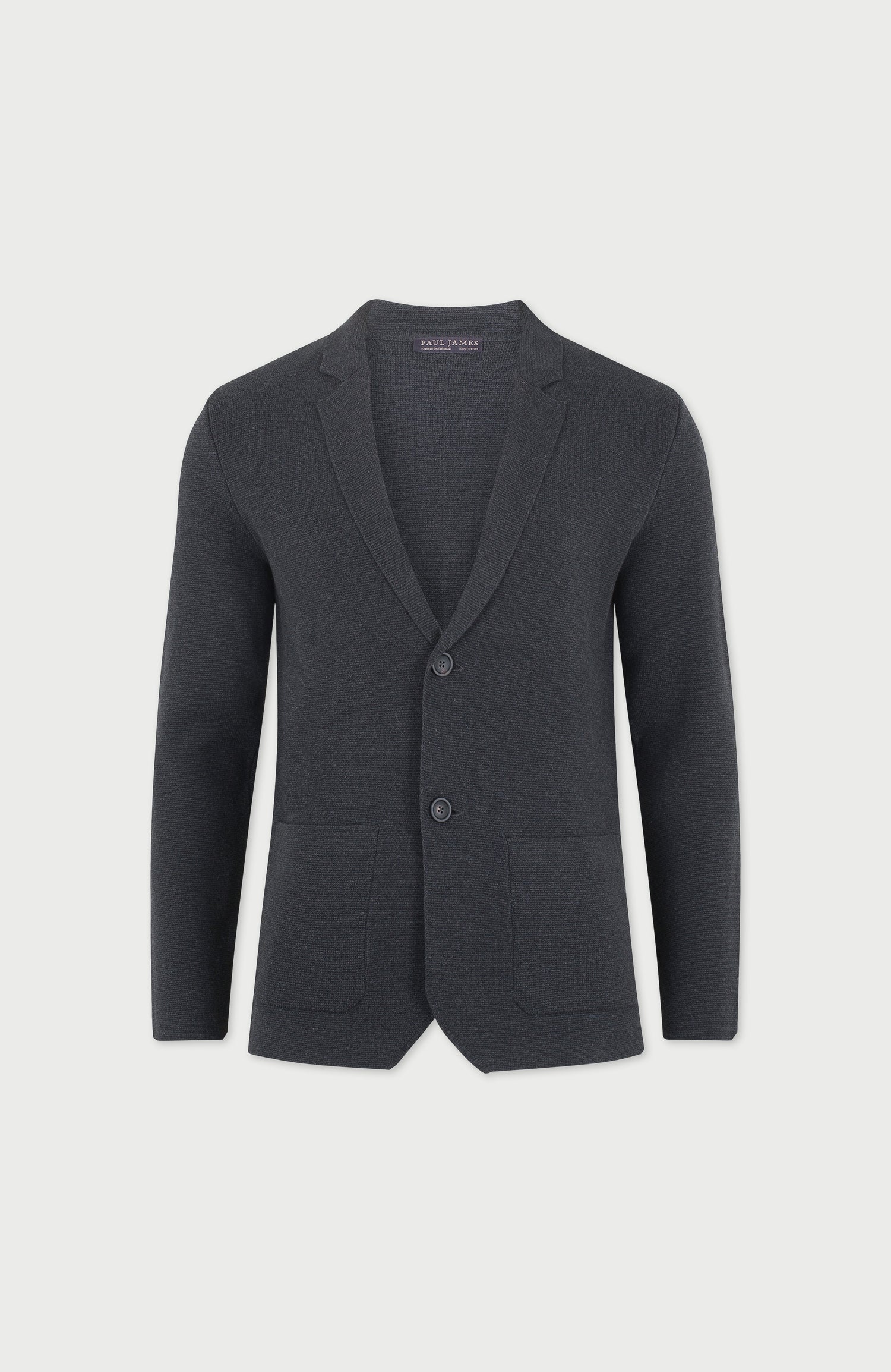 Mens Midweight Cotton Deconstructed Knitted Blazer