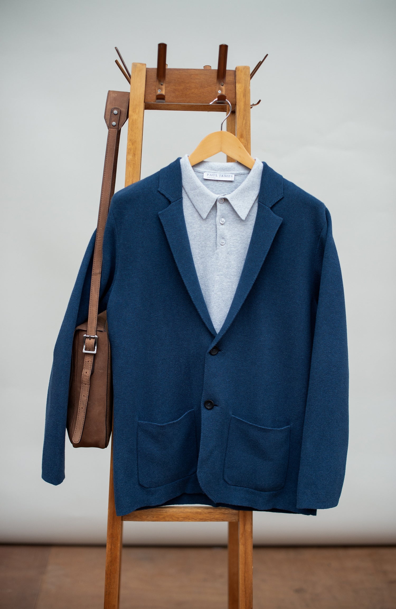Mens Midweight Cotton Deconstructed Knitted Blazer
