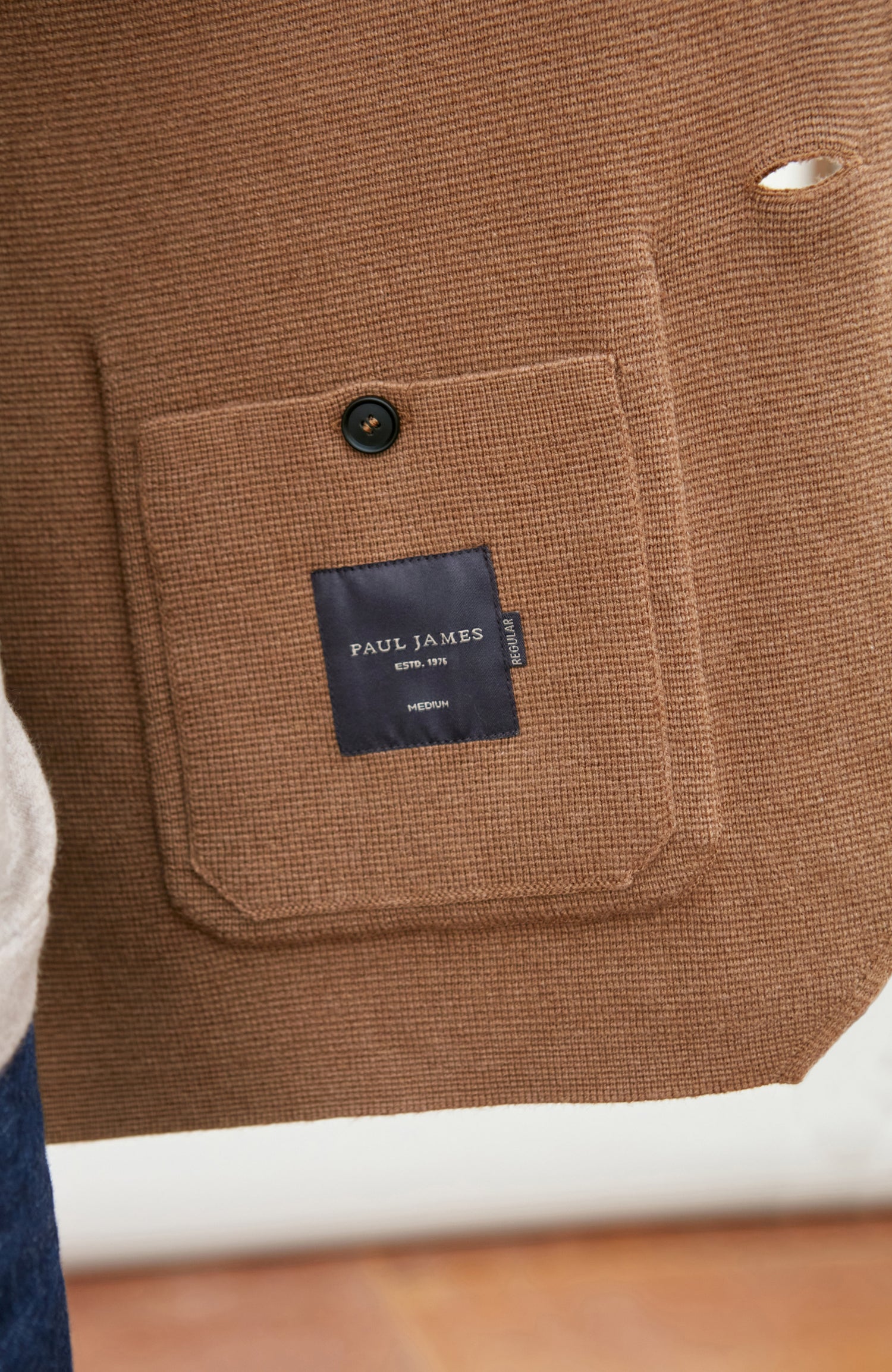 Mens Midweight Cotton Deconstructed Knitted Blazer