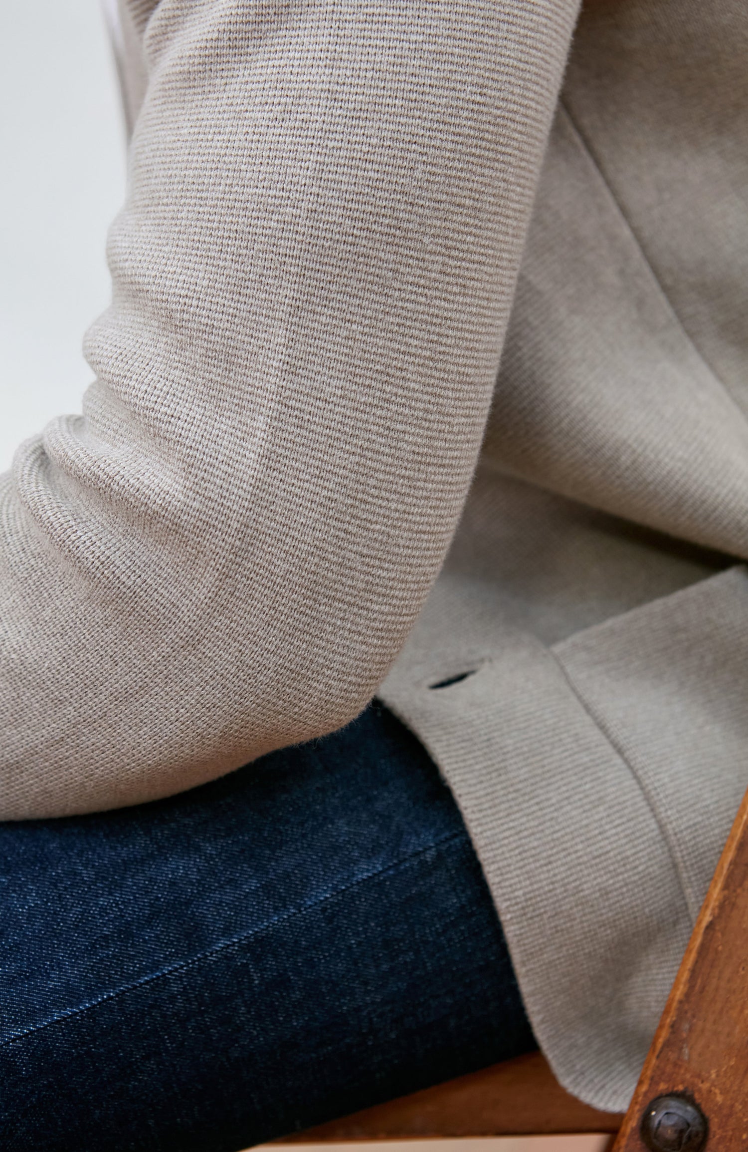 Mens Midweight Cotton Deconstructed Knitted Blazer