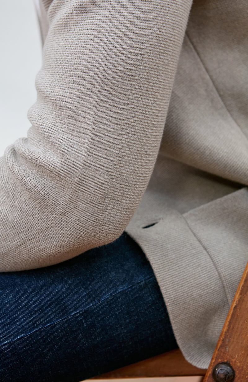 Mens Midweight Cotton Deconstructed Knitted Blazer
