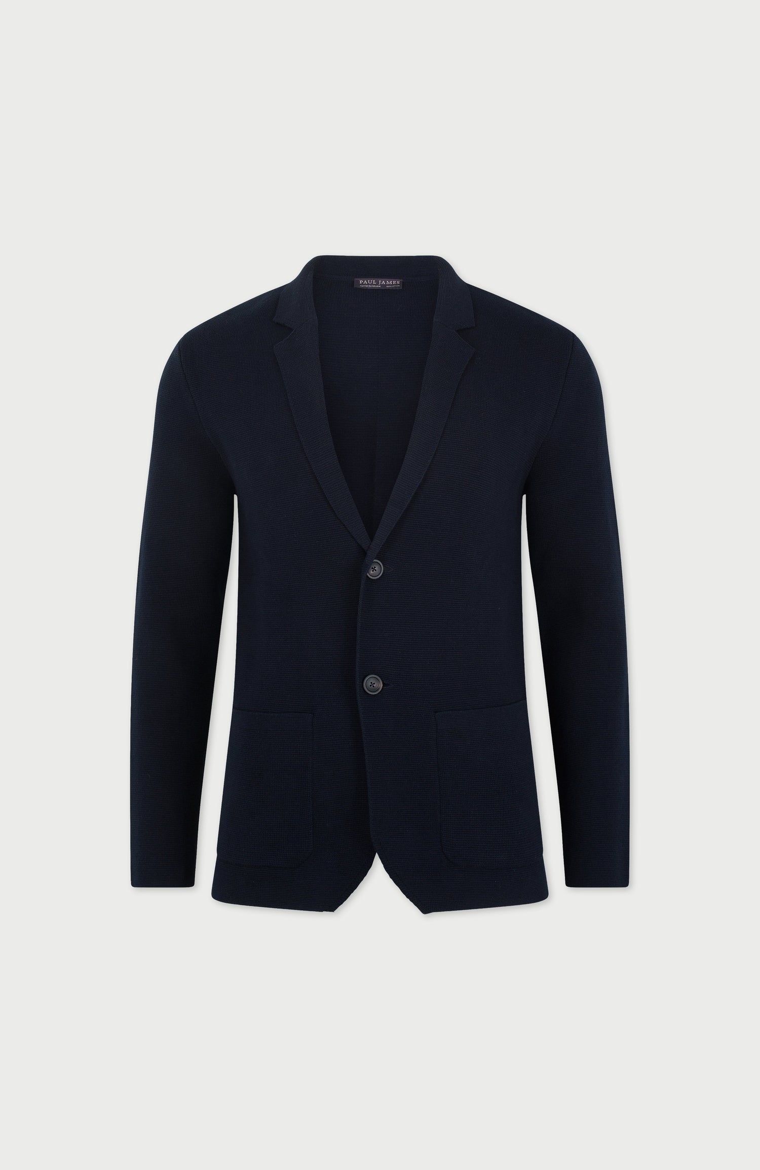 Mens Midweight Cotton Deconstructed Knitted Blazer