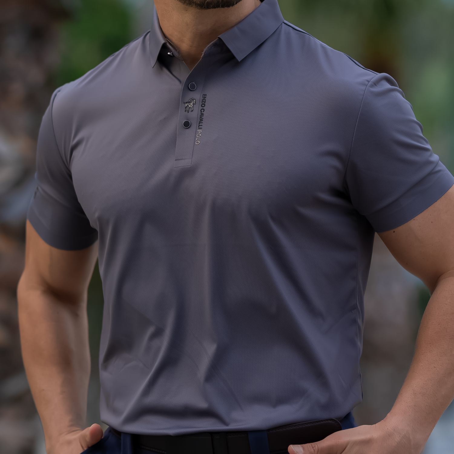 Cavaliere Men's Short Sleeve Polo Shirt – Breathable Slim Fit