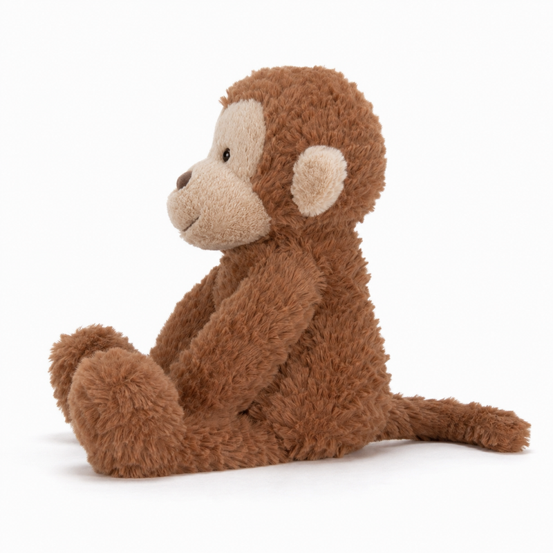 Wavy-Haired Monkey Plush Toy – 23 cm