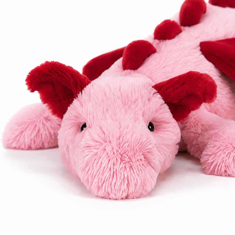 Crimson Heart Dragon Plush Toy – 66 cm