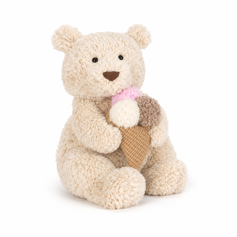 Barcelona Bear Ice Cream Plush Toy – 28cm