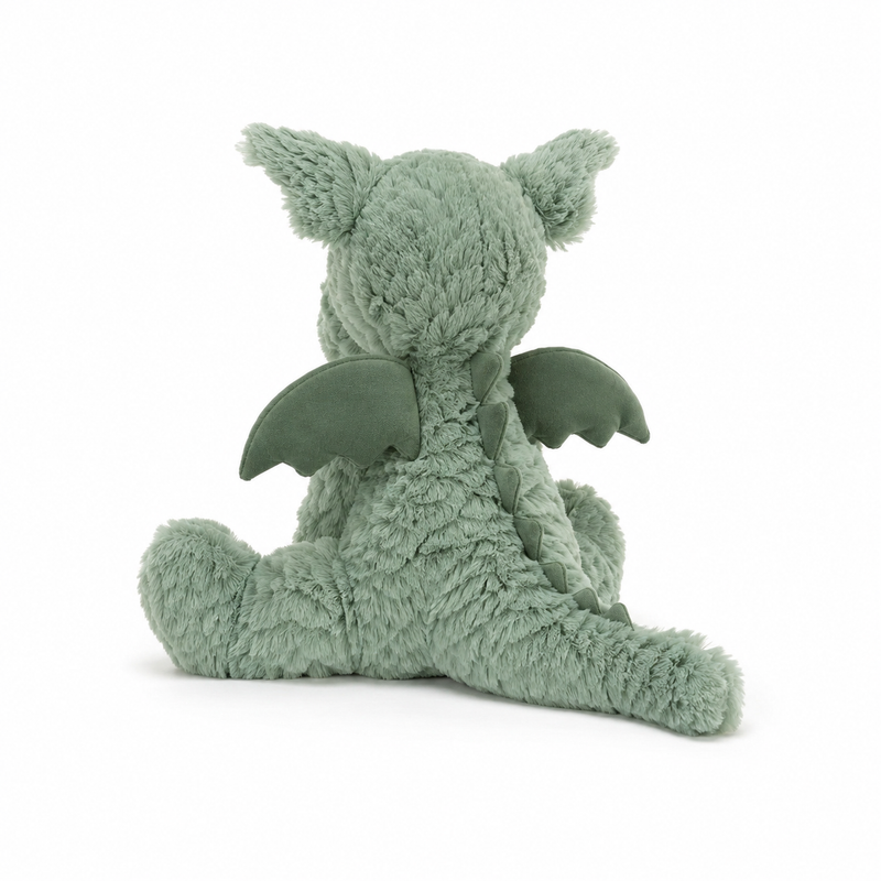 Wavy-Haired Green Dinosaur Plush Toy – 23 cm