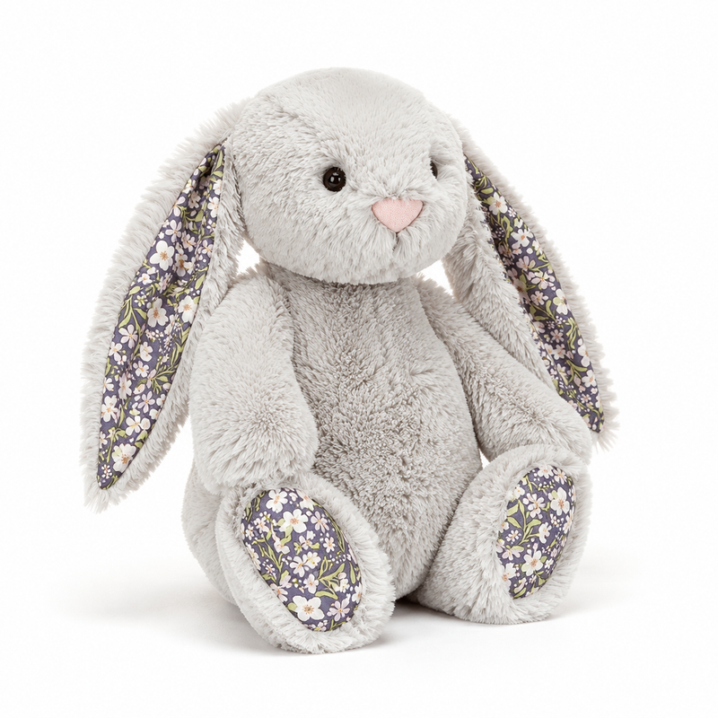 Gray Floral Bonnie Rabbit Plush Toy – 31cm