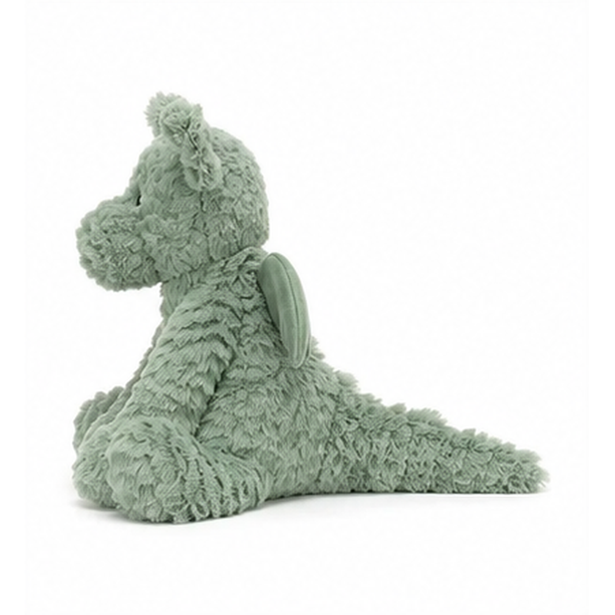 Wavy-Haired Green Dinosaur Plush Toy – 23 cm