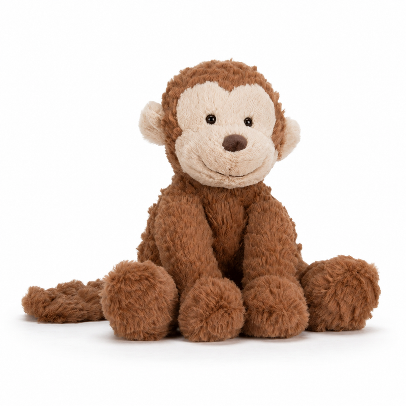 Wavy-Haired Monkey Plush Toy – 23 cm