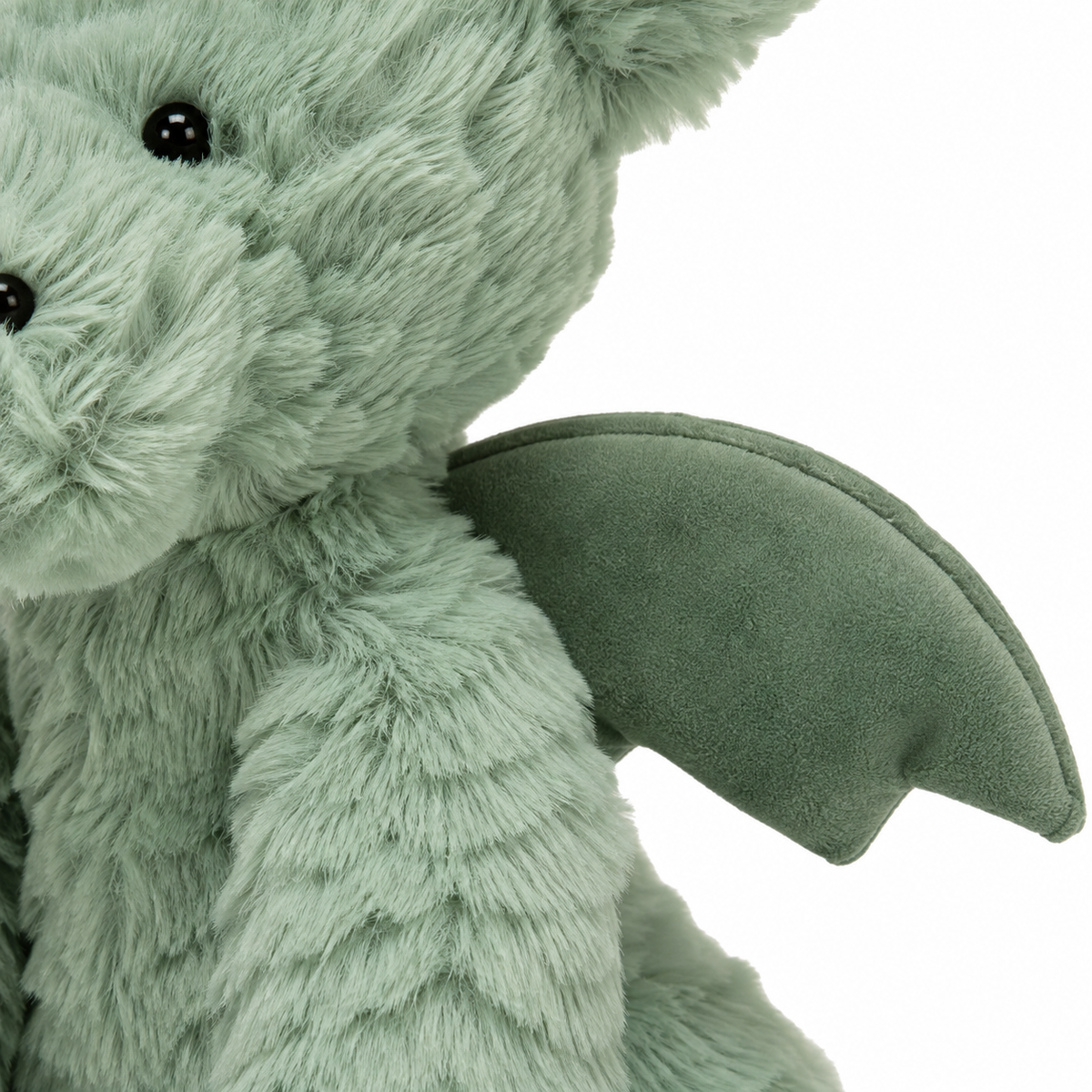 Wavy-Haired Green Dinosaur Plush Toy – 23 cm