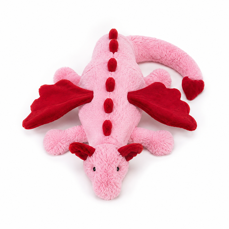 Crimson Heart Dragon Plush Toy – 66 cm