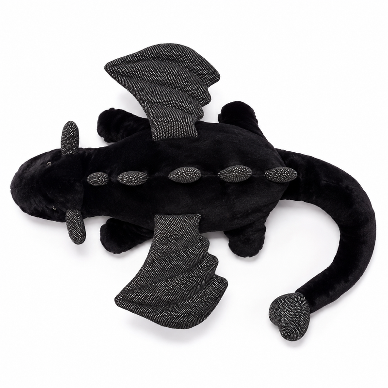 Black Dragon Plush Toy – 50cm