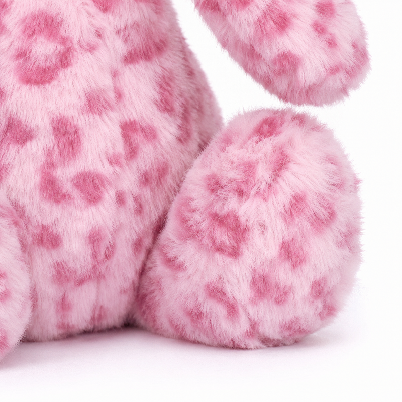 Pink Leopard Rabbit Plush Toy – 31cm
