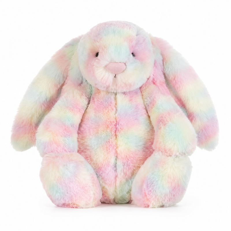 Pastel Multicolor Rabbit Plush Toy – 31cm