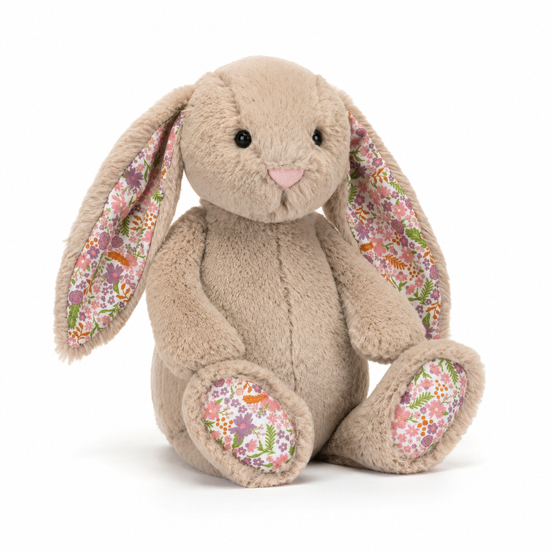 Brown Floral Bonnie Rabbit Plush Toy – 31cm