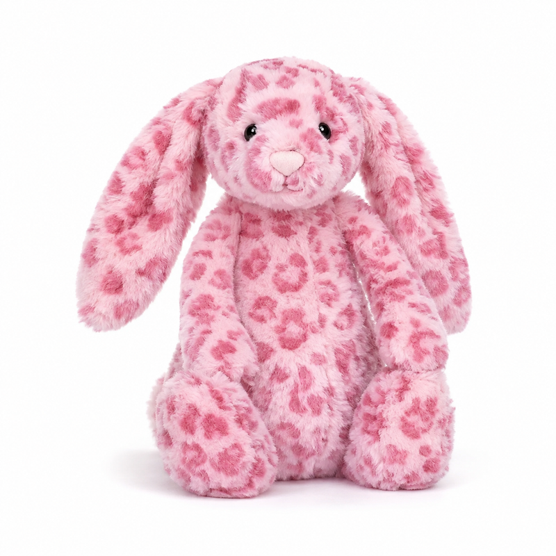 Pink Leopard Rabbit Plush Toy – 31cm