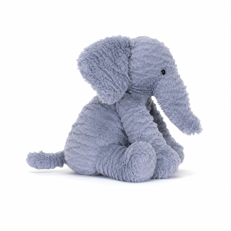 Wavy Hair Elephant Plush Toy – 23 cm