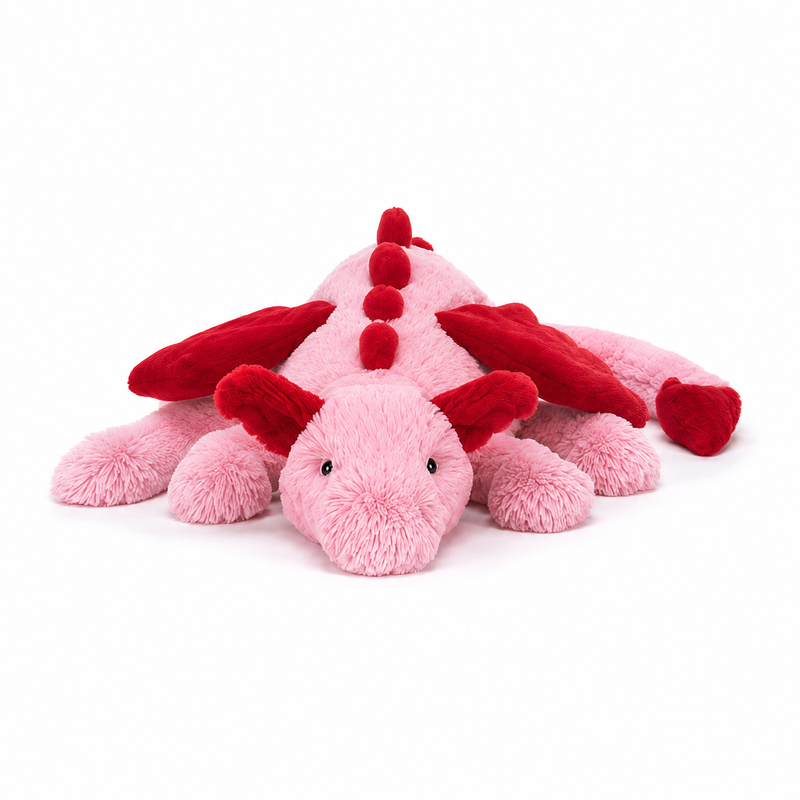 Crimson Heart Dragon Plush Toy – 66 cm
