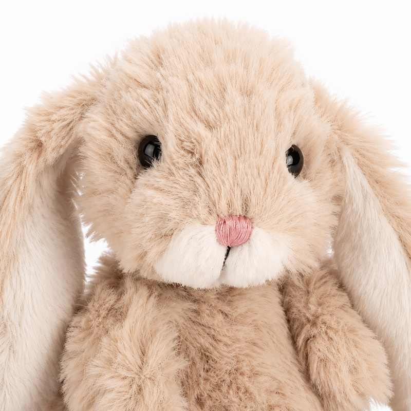 Beige Long-Ear Bunny Plush Toy – 15cm