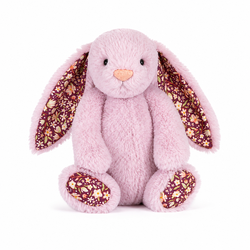 Pink Floral Bonnie Bunny Plush Toy – 31cm