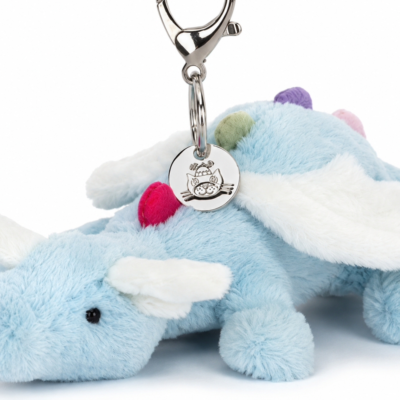 Sky Dragon Blue Plush Pendant – 15 cm