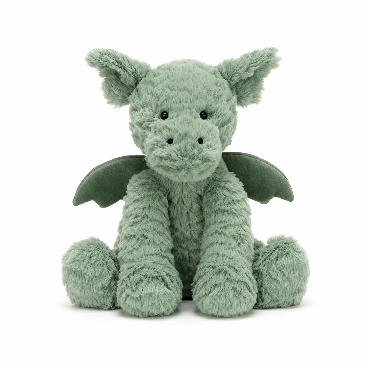 Wavy-Haired Green Dinosaur Plush Toy – 23 cm