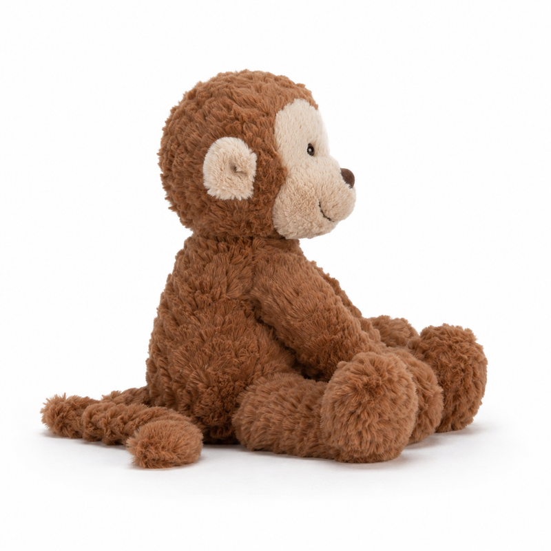 Wavy-Haired Monkey Plush Toy – 23 cm
