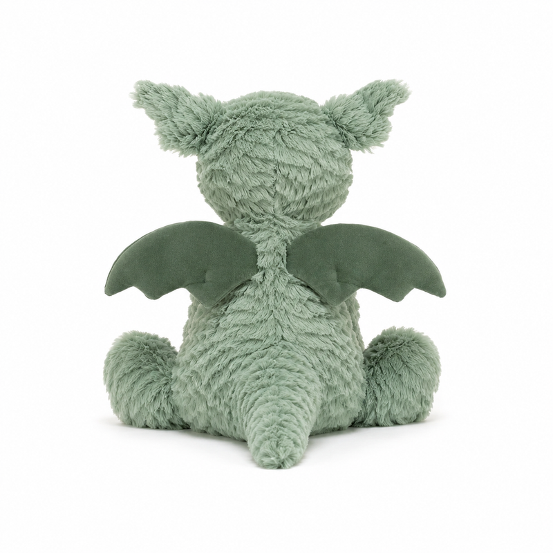 Wavy-Haired Green Dinosaur Plush Toy – 23 cm
