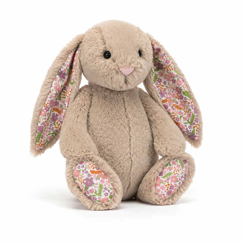 Brown Floral Bonnie Rabbit Plush Toy – 31cm