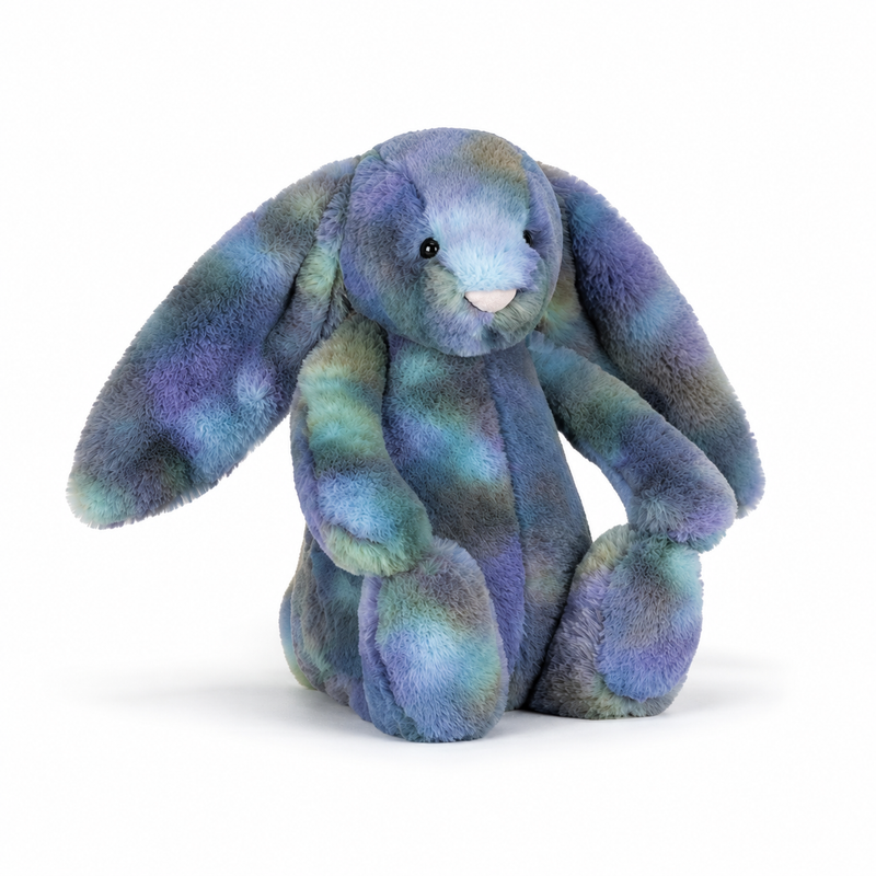 Blue-Green Tie-Dye Rabbit Plush Toy – 31cm