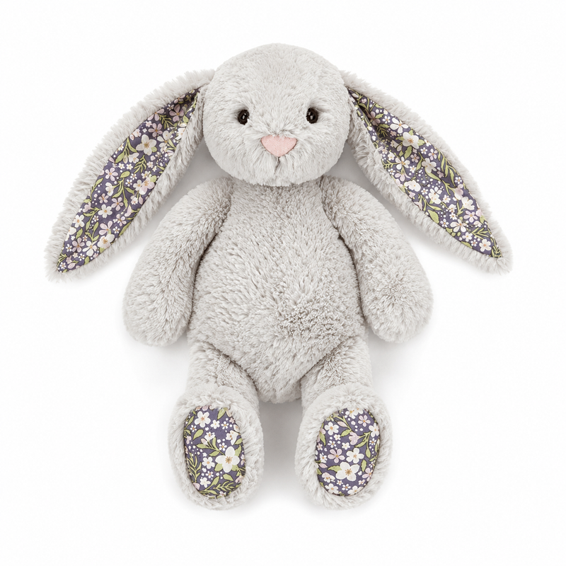 Gray Floral Bonnie Rabbit Plush Toy – 31cm