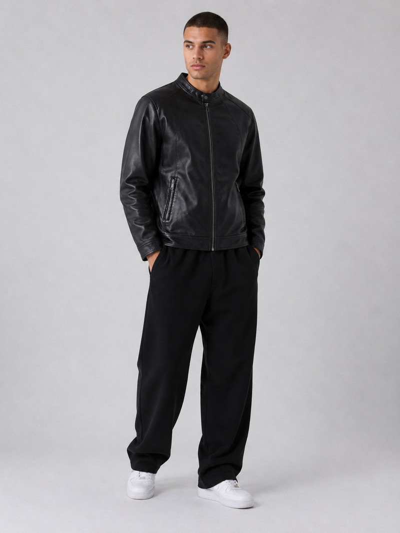 Men’s Black Faux Leather Jacket