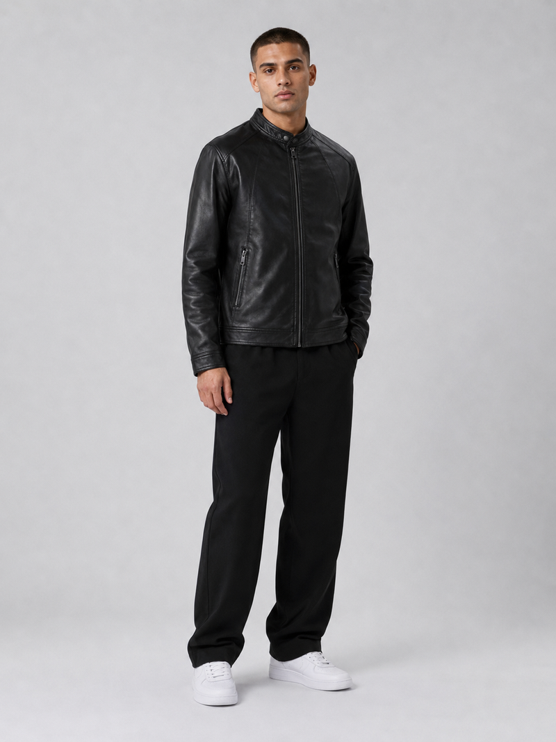 Men’s Black Faux Leather Jacket