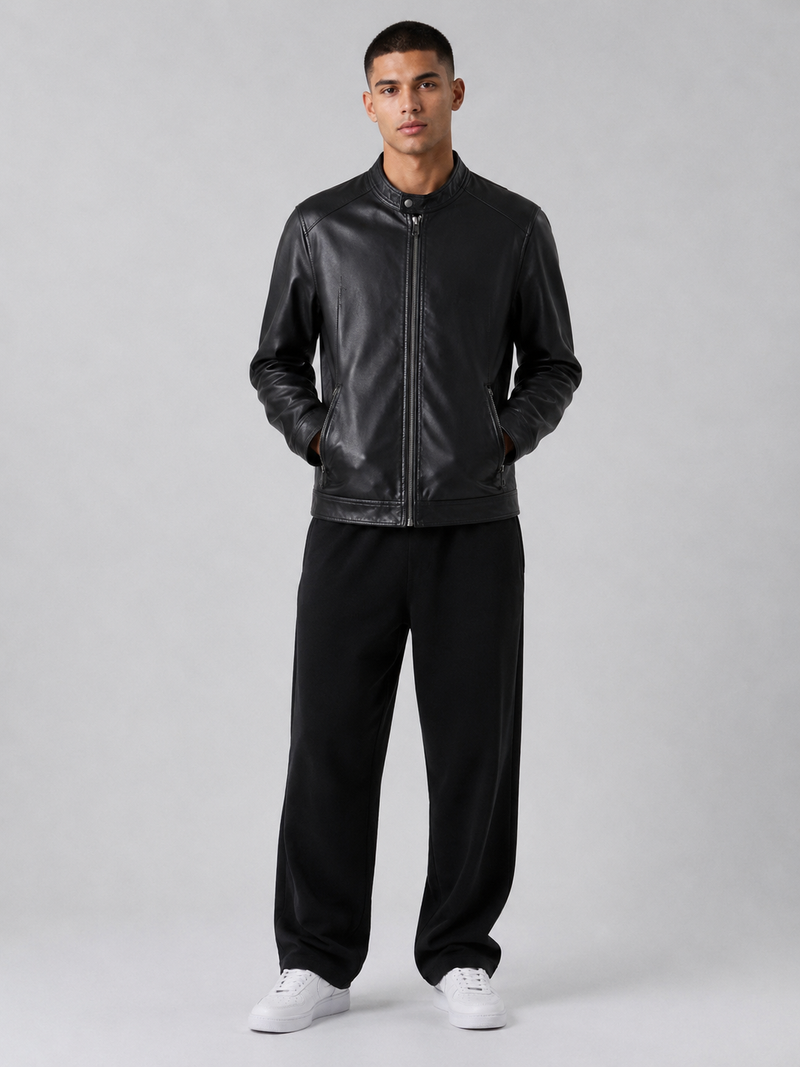 Men’s Black Faux Leather Jacket